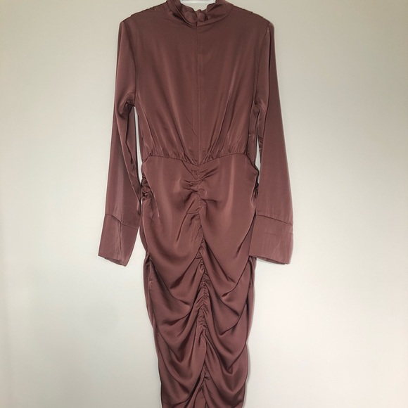 Veiled collection rouched satin maxi dress - Picture 4 of 4